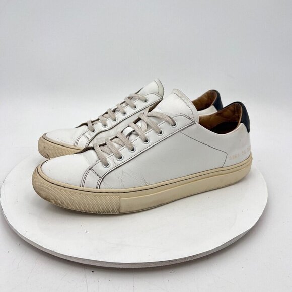 Woman By Common Projects Achilles Women Size EU 38 US 8 White Leather Low Shoes - Picture 1 of 14